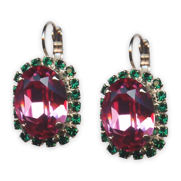 Earrings by Mariana Selene Coll. Adorable Rose & Emerald Austrian Crystals