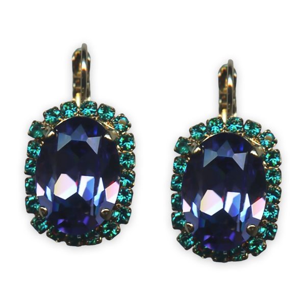 Earrings by Mariana Penelope Coll. Gorgeous Tanzanite & Blue Zircon Austrian Crystals