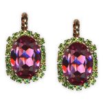 Earrings by Mariana Romancing In Rio Coll. Lovely Lt Rose & Olivine Austrian Crystals - Image 2