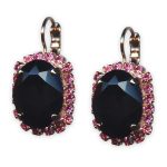 Earrings by Mariana My Treasures Coll. Sophisticated Jet Black & Rose Austrian Crystals - Image 2