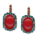 Earrings by Mariana My Treasures Coll. Sassy Red Coral & Blue Zircon Austrian Crystals - Image 3