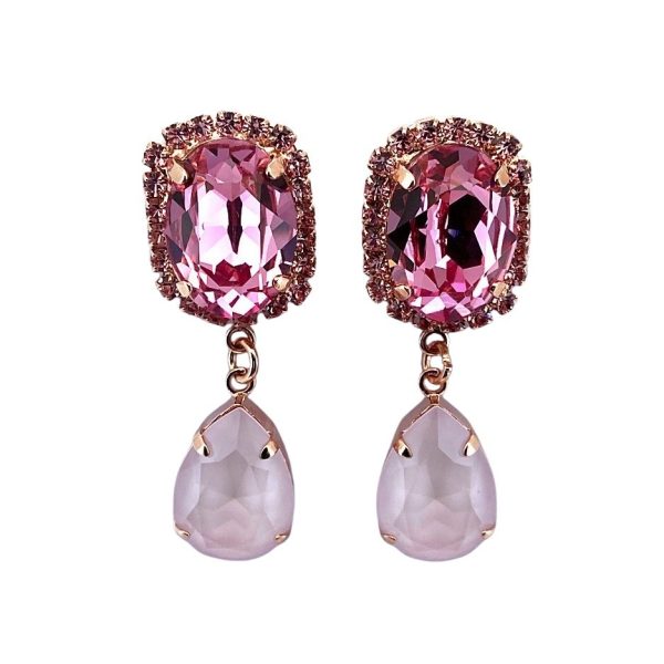 Earrings By Mariana Love Joy Of Life Coll. Beautiful Rose & Rose Opal Swarovski Crystals