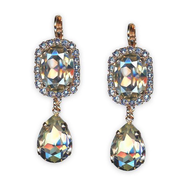 Earrings by Mariana Dancing in the Moonlight Coll. Glamorous Moonlight, Champagne, & Lt Sapphire Austrian Crystals