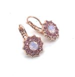 Earrings By Mariana Woman Lovely Lt Rose and Rose Opal Swarovski Crystals - Image 2