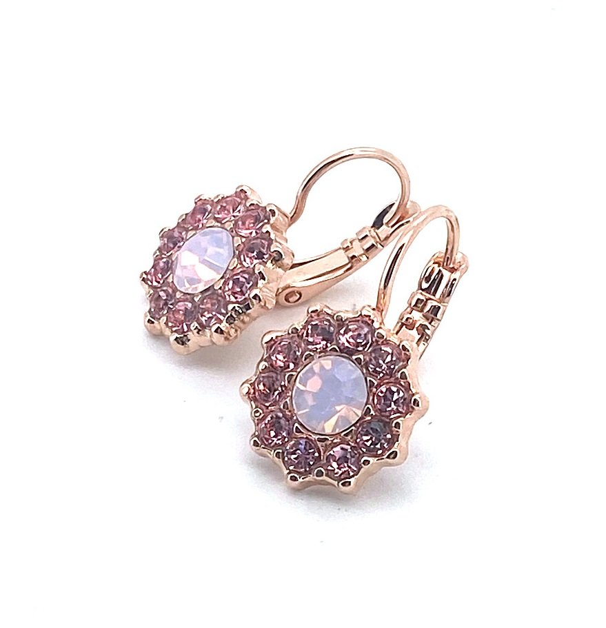 E-1157-223-1-RG6 (3) Earrings By Mariana Woman Lovely Lt Rose and Rose Opal Swarovski Crystals - Image 1