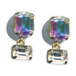 Earrings By Mariana Woman Shimmering AB and Clear Swarovski Crystals