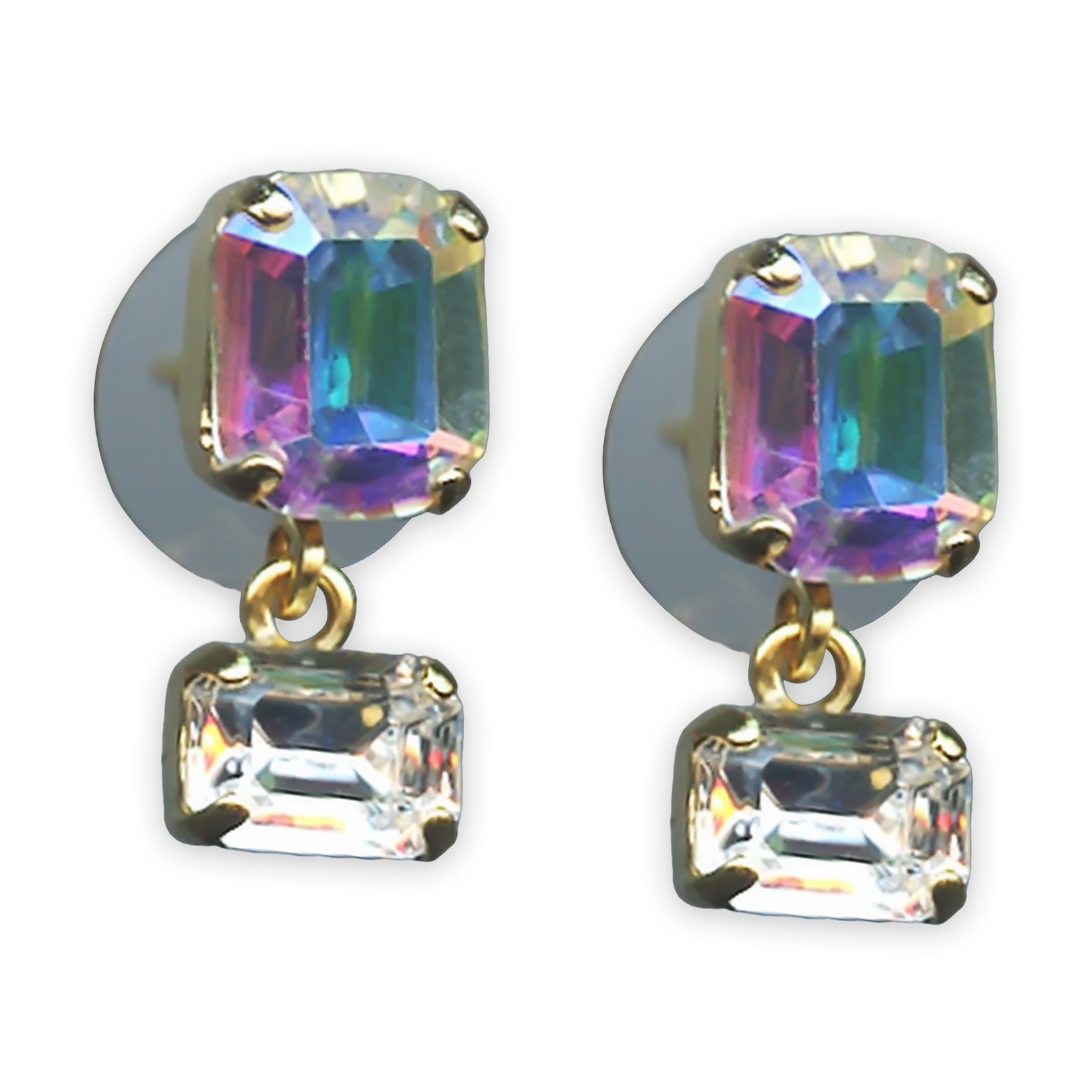 E-1221-3-001-YG2 (1) Earrings By Mariana Woman Shimmering AB and Clear Swarovski Crystals - Image 1