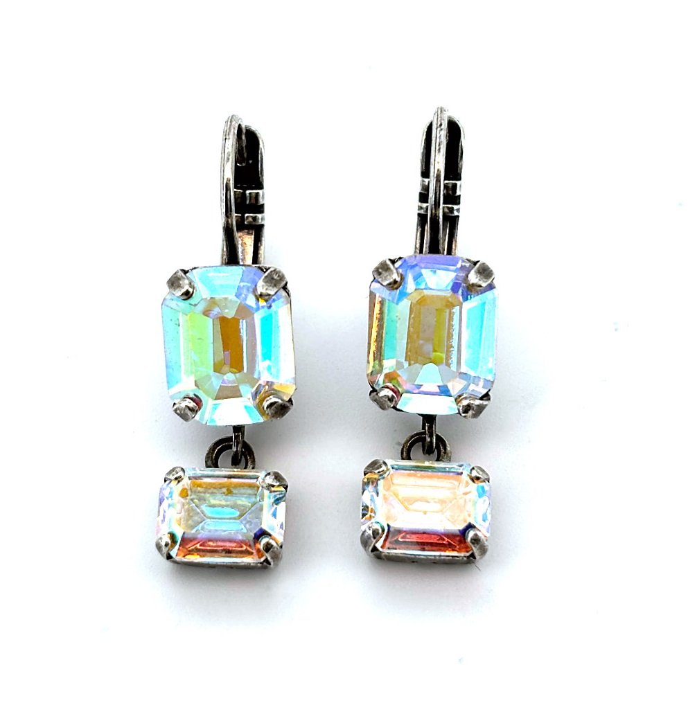 E-1221-3-001AB-SP6 (1) Earrings By Mariana Woman Drop Glitzy Aurora Boreale Swarovski Crystals - Image 1
