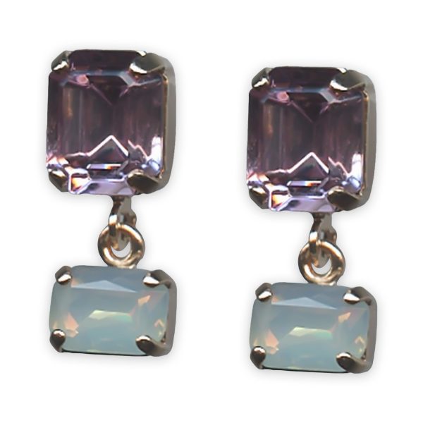 Earrings by Mariana California Dreaming Coll. Adorable Lt Rose & White Opal Austrian Crystals