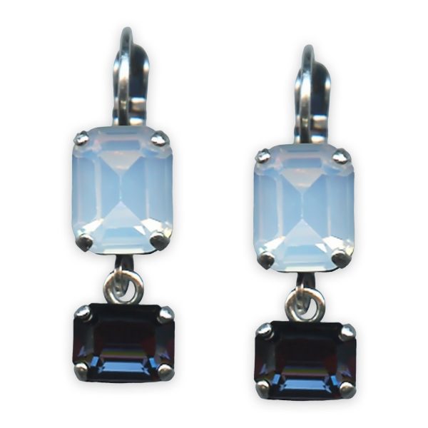 Earrings by Mariana Mood Indigo Coll. Fab White Opal & Montana Blue Austrian Crystals