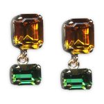 Earrings by Mariana Selene Coll. Sassy Topaz & Emerald Austrian Crystals