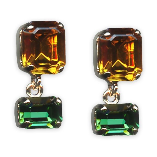 Earrings by Mariana Selene Coll. Sassy Topaz & Emerald Austrian Crystals