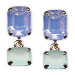 Earrings by Mariana Gaea Coll. Lovely White Opal & Chrysolite Opal Austrian Crystals