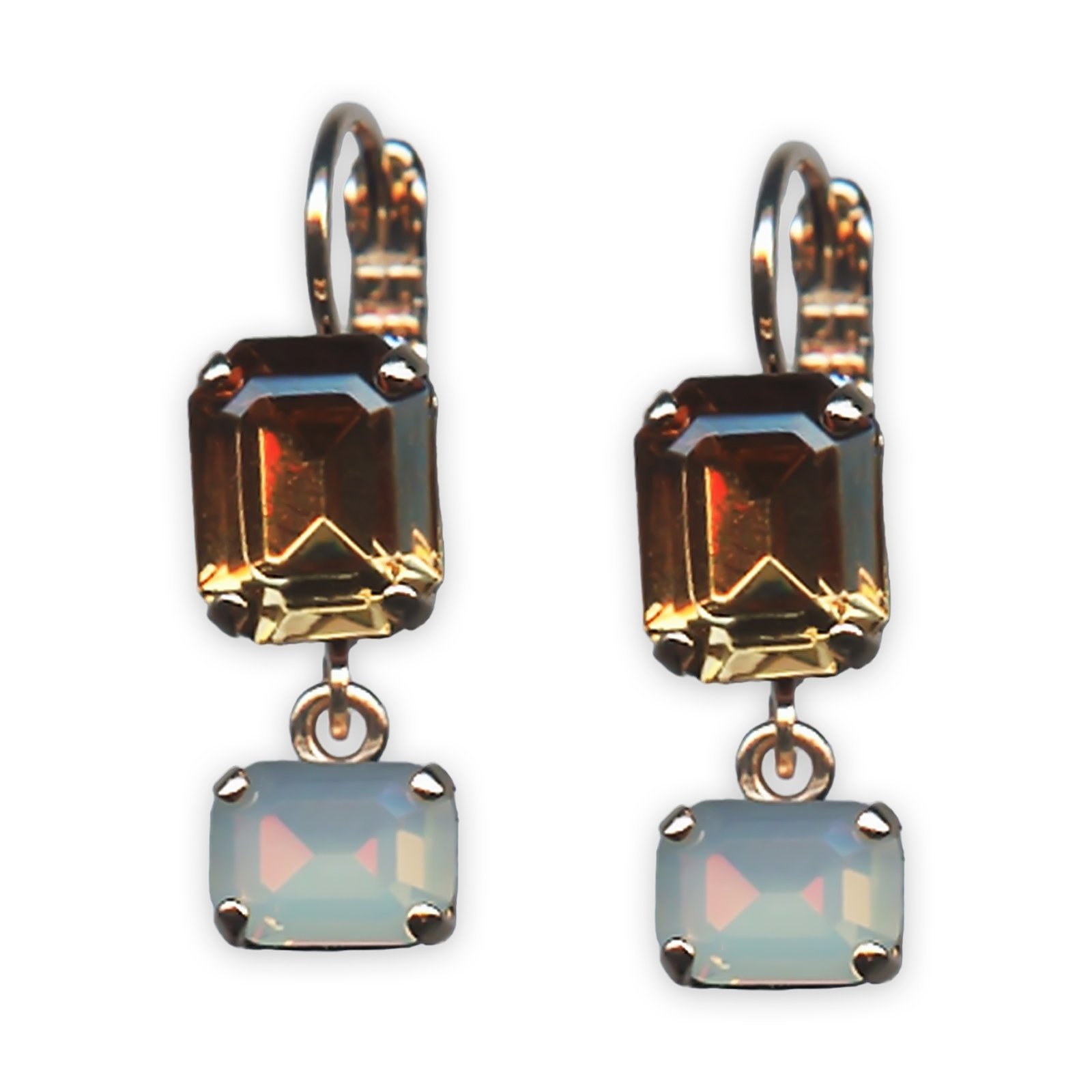 E-1221-3-10921-RG6 (1) Earrings By Mariana Woman Exquisite Colorado Topaz and Opal Swarovski Crystals - Image 1