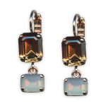 Earrings By Mariana Woman Exquisite Colorado Topaz and Opal Swarovski Crystals - Image 2