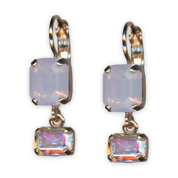 Earrings by Mariana Snowflake Coll. Shimmering AB & Rosewater Opal Austrian Crystals