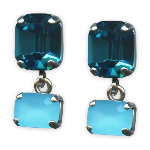 Earrings by Mariana Blue Lagoon Coll. Gorgeous Blue Zircon & Caribbean Blue Opal Austrian Crystals