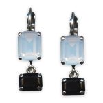 Earrings by Mariana Woman Alluring White Opal and Jet Black Swarovski Crystals