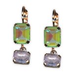 Earrings by Mariana Casablanca Coll. Sassy Peridot Delite & Violet Ice Austrian Crystals