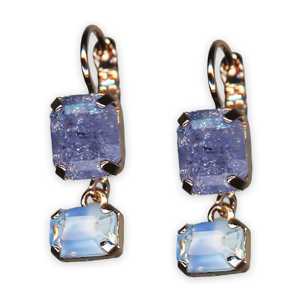Earrings by Mariana Love On The Run Coll. Elegant Tanzanite Ice & Lt Sapphire Austrian Crystals
