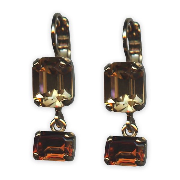 Earrings by Mariana Woman Timeless Smoked Topaz Swarovski Crystals