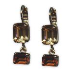 Earrings by Mariana Woman Timeless Smoked Topaz Swarovski Crystals - Image 3