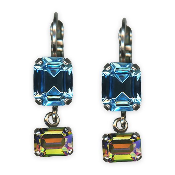 Earrings by Mariana My Treasures Coll. Sassy Aquamarine & Luminous Green Austrian Crystals