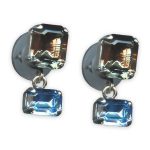 Earrings by Mariana My Treasures Coll. Fab Grey & Aquamarine Austrian Crystals - Image 2