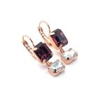Earrings By Mariana My Treasures Coll. Glamorous Amethyst and Opal Swarovski Crystals - Image 3