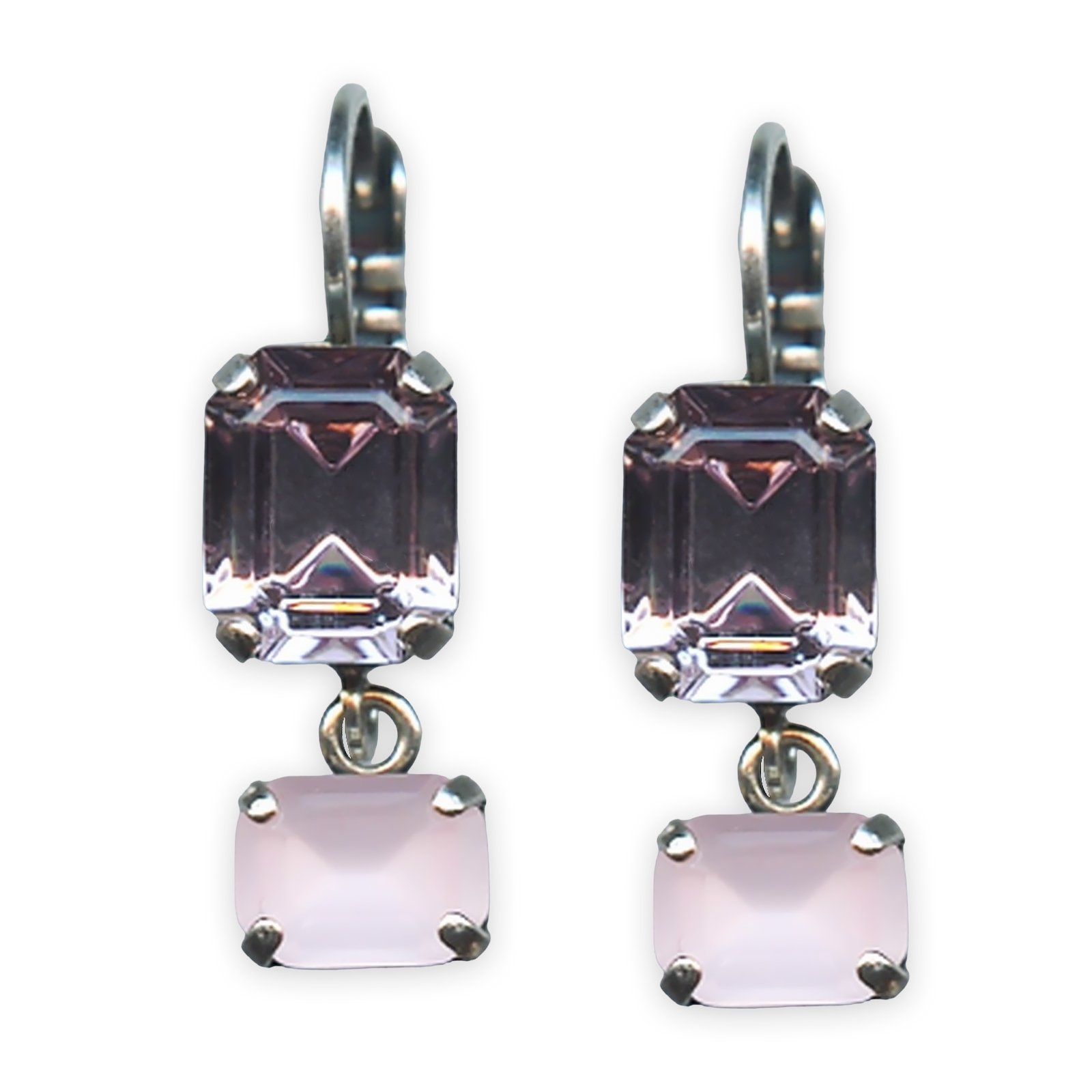 E-1221-3-212-1-SP6 (1) Earrings by Mariana Jamaica Coll. Lovely Lt Rose & Rose Opal Austrian Crystals - Image 1