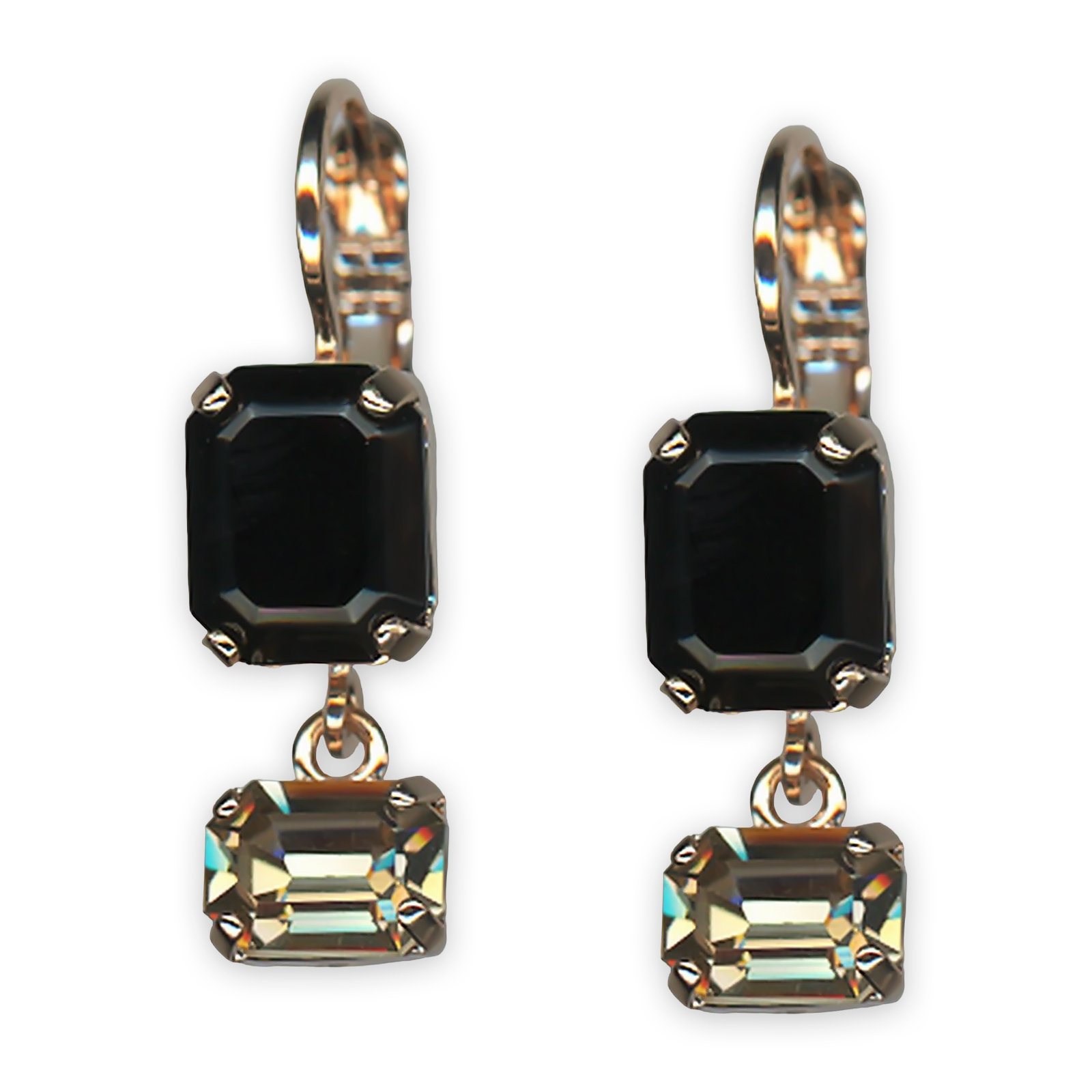 E-1221-3-215280-RG6 (1) Earrings By Mariana Woman Elegant Jet and Black Diamond Swarovski Crystals - Image 1