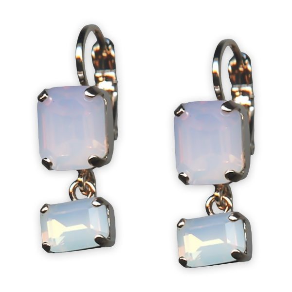 Earrings By Mariana Afternoon Delight Coll. Adorable Pink and White Opal Swarovski Crystals