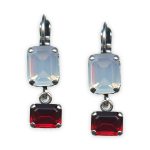 Earrings by Mariana My Treasures Coll. Simply Elegant White Opal & Siam Austrian Crystals - Image 2