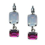 Earrings by Mariana My Treasures Coll. Sassy White Opal & Fuchsia Austrian Crystals - Image 2