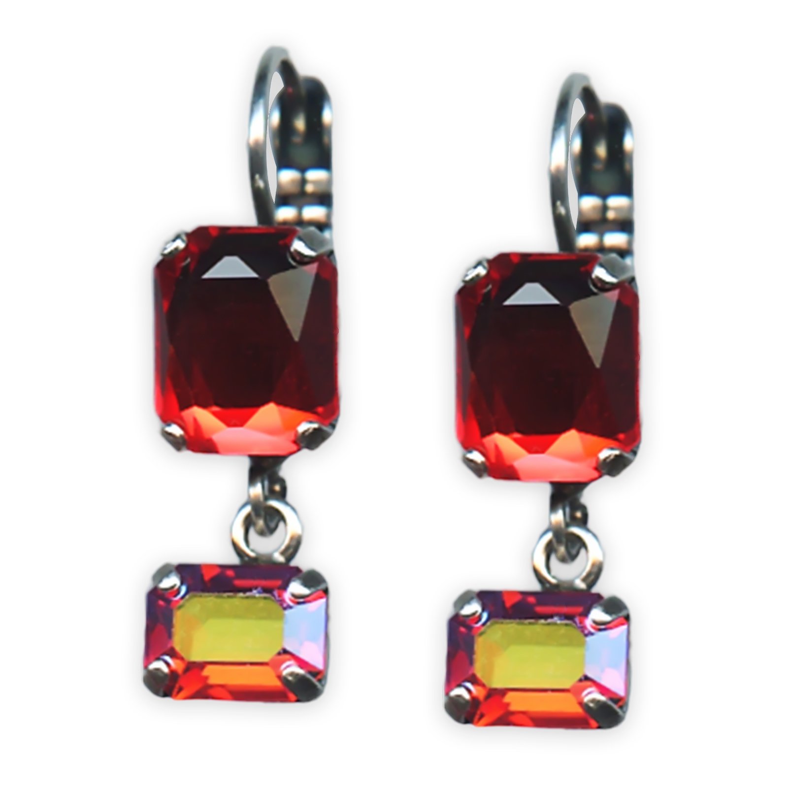 E-1221-3-236AB-SP6 (1) Earrings by Mariana My Treasures Coll. Exquisite Hyacinth & Hyacinth AB Austrian Crystals - Image 1