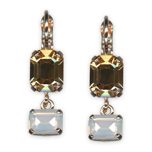 Earrings by Mariana My Treasures Coll. Charming Lt Colorado Topaz & White Opal Austrian Crystals