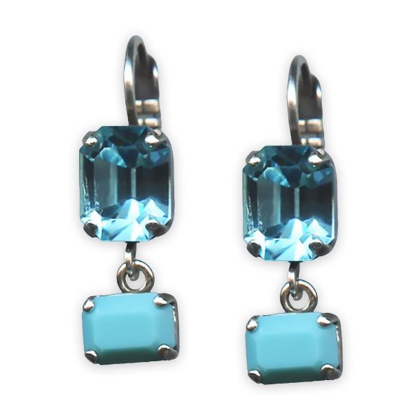 Earrings by Mariana Bliss Coll. Charming Aquamarine & Turquoise Austrian Crystals