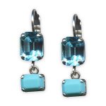 Earrings by Mariana Bliss Coll. Charming Aquamarine & Turquoise Austrian Crystals - Image 2