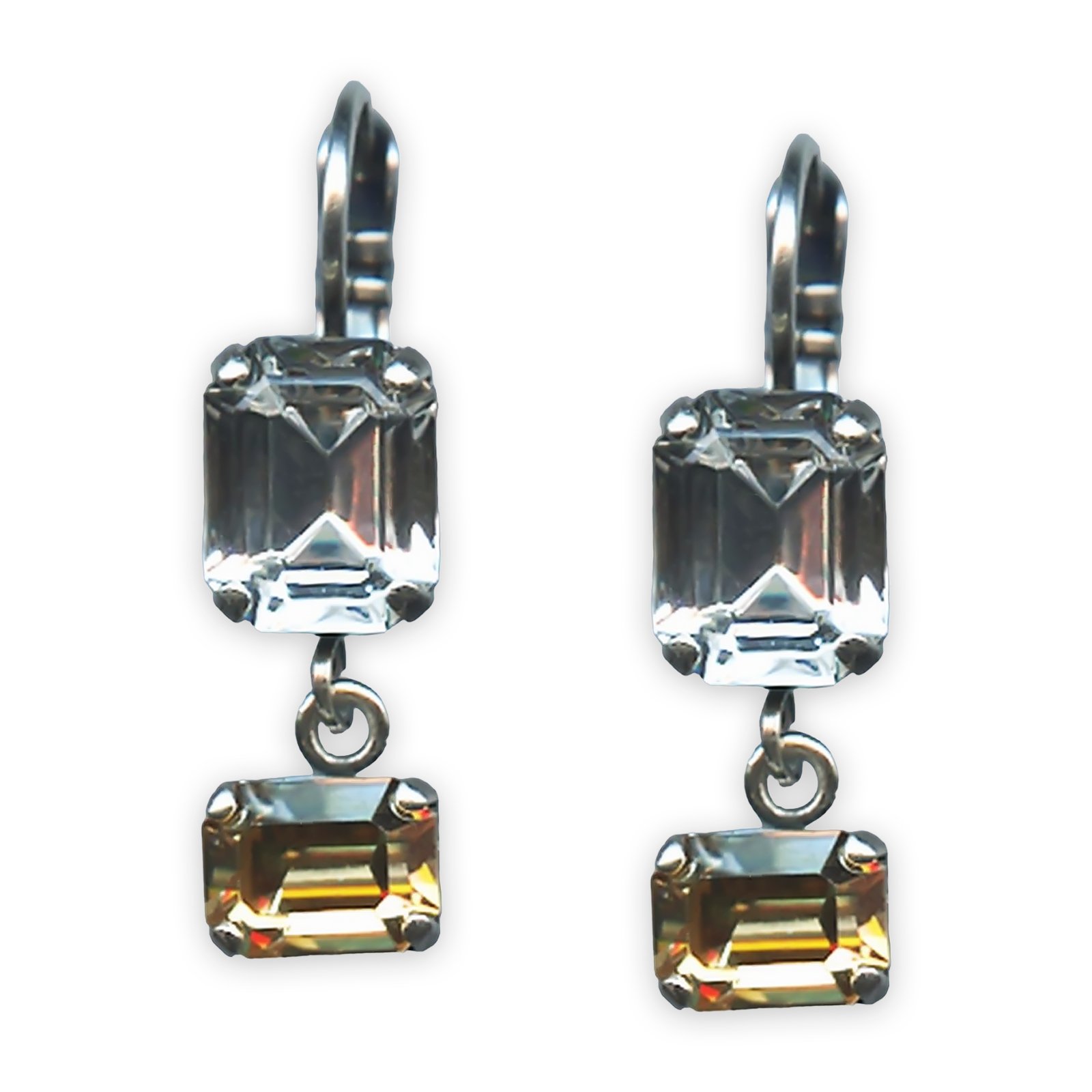 E-1221-3-3911-SP6 (1) Earrings by Mariana My Treasures Coll. Fab Clear & Golden Shadow Austrian Crystals - Image 1