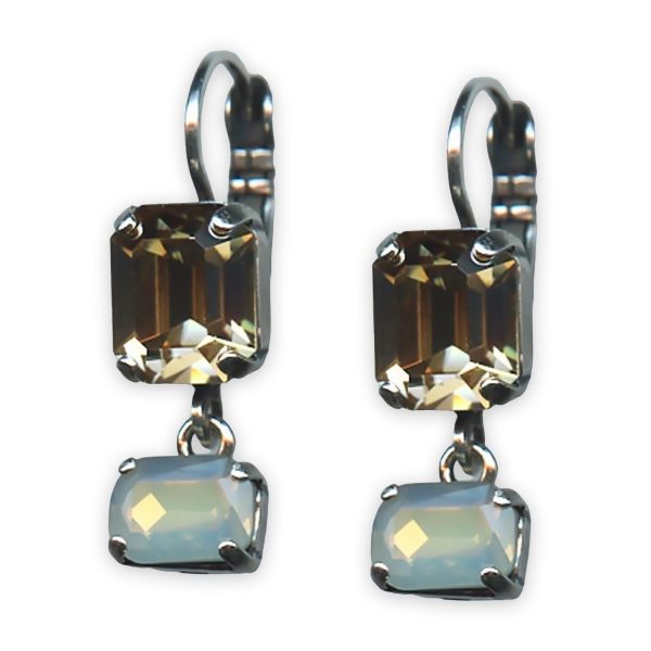 Earrings by Mariana Champagne & Caviar Coll. Fab Champagne & White Opal Austrian Crystals