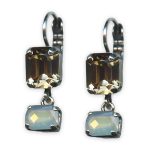 Earrings by Mariana Champagne & Caviar Coll. Fab Champagne & White Opal Austrian Crystals - Image 2