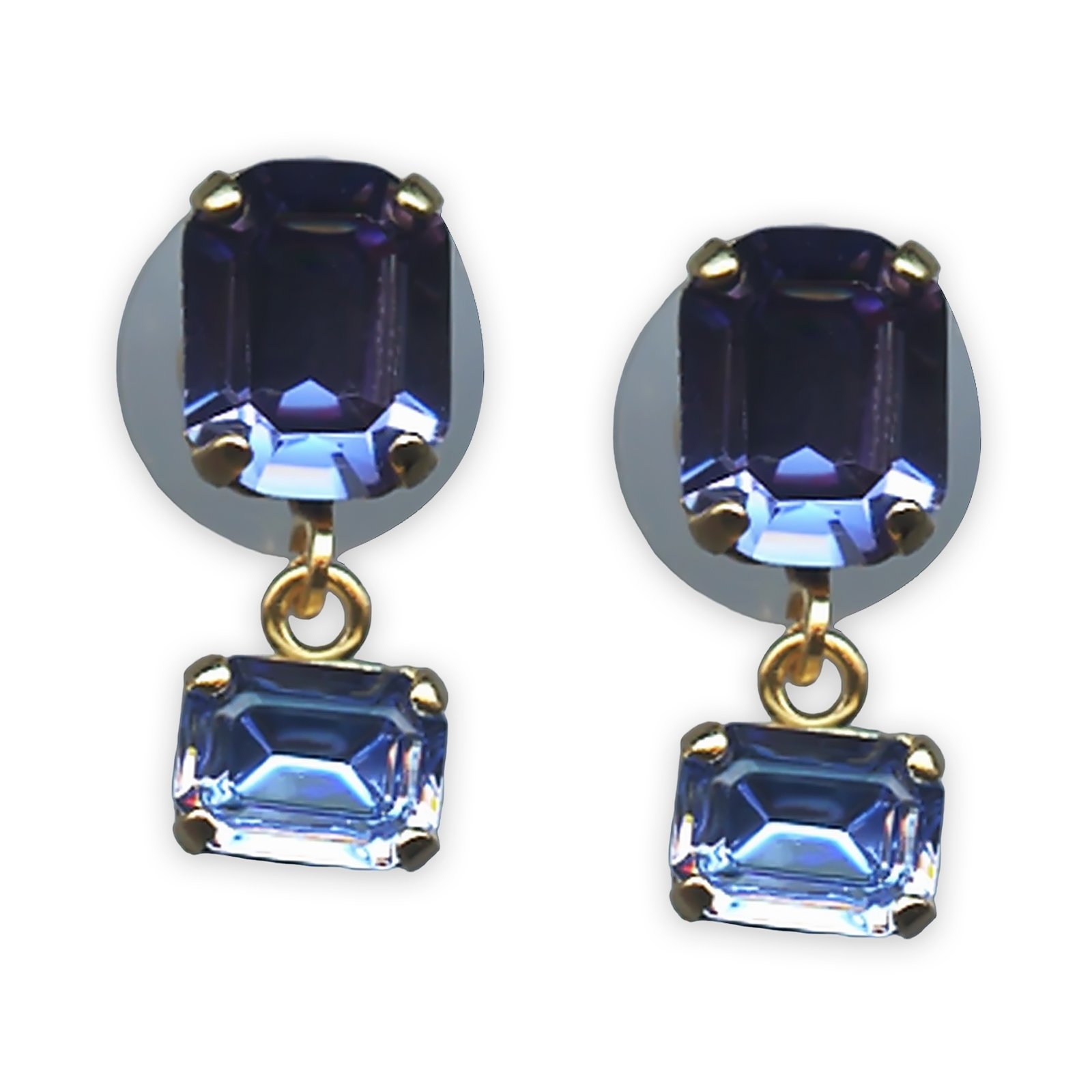 E-1221-3-5393-YG2 (1) Earrings by Mariana My Treasures Coll. Gorgeous Tanzanite & Lt Sapphire Austrian Crystals - Image 1
