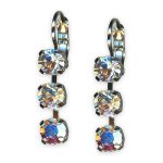 Earrings by Mariana Winds Of Change Coll. Triple Tier Clear AB, Moonlight, & Clear Austrian Crystals