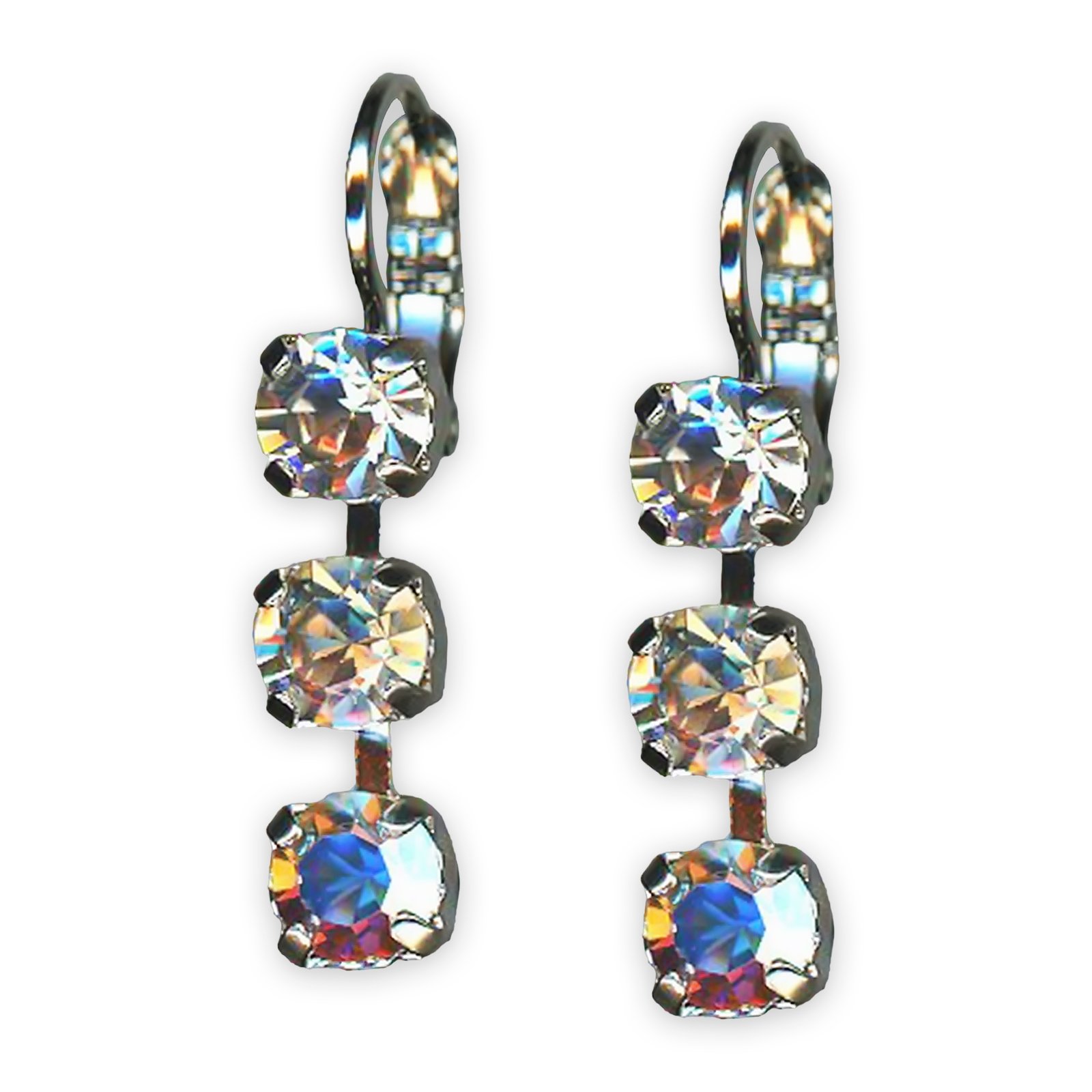 E-1430-3-1165-SP6 (1) Earrings by Mariana Winds Of Change Coll. Triple Tier Clear AB, Moonlight, & Clear Austrian Crystals - Image 1