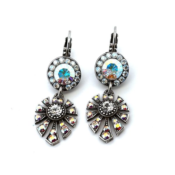 Earrings By Mariana Woman Classy Clear AB, Clear Patina and Moonlight Swarovski Crystals