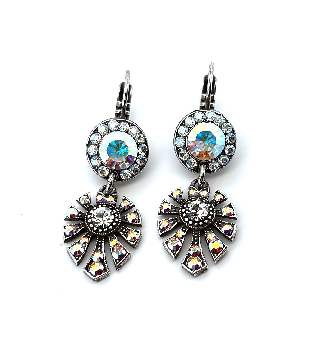 E-1514-3-1165-SP6 (1) Earrings By Mariana Woman Classy Clear AB, Clear Patina and Moonlight Swarovski Crystals - Image 1