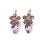 Earrings By Mariana Woman Glamorous Lt Rose and Lt Smoked Topaz Swarovski Crystals