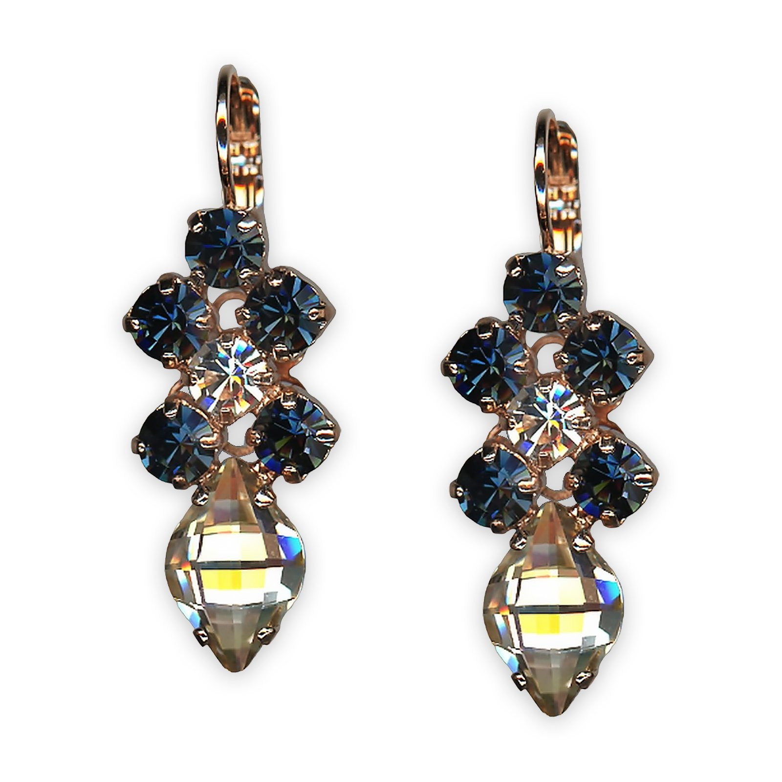 E-1628-1-1116-RG6 (1) Earrings by Mariana Winter Wonderland Coll. Alluring Golden Shadow, Montana, & Clear Austrian Crystals - Image 1