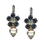 Earrings By Mariana Woman Exquisite Peach and Montana Blue Swarovski Crystals - Image 2