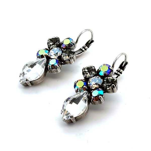 Earrings By Mariana Woman Gorgeous Black Diamond, AB and Clear Swarovski Crystals
